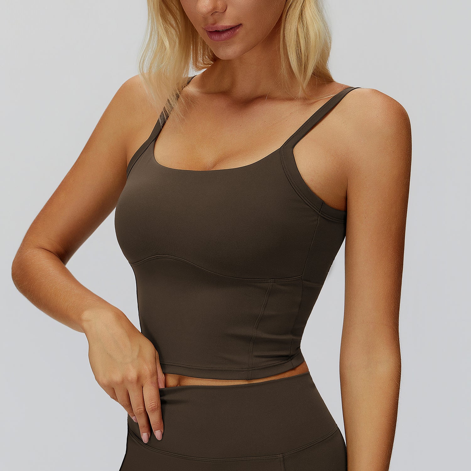 Strappy Built-In Bra Sports Tank