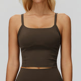 Strappy Built-In Bra Sports Tank