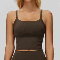 Strappy Built-In Bra Sports Tank
