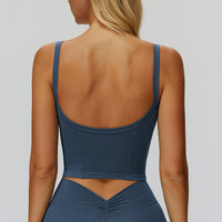 Strappy Built-In Bra Sports Tank
