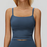 Strappy Built-In Bra Sports Tank