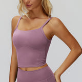 Strappy Built-In Bra Sports Tank