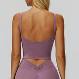 Strappy Built-In Bra Sports Tank