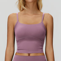 Strappy Built-In Bra Sports Tank