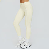 Contrast-Stitch Mid-Rise Sculpting Leggings