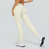 Contrast-Stitch Mid-Rise Sculpting Leggings
