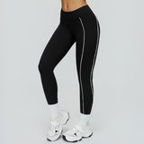 Contrast-Stitch Mid-Rise Sculpting Leggings