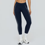Contrast-Stitch Mid-Rise Sculpting Leggings
