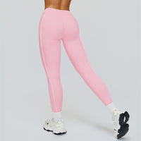 Contrast-Stitch Mid-Rise Sculpting Leggings