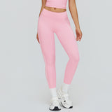 Contrast-Stitch Mid-Rise Sculpting Leggings