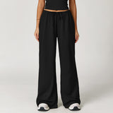 Elastic Waist Drawstring Wide-Leg Pants