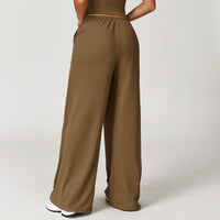 Elastic Waist Drawstring Wide-Leg Pants