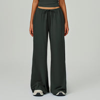 Elastic Waist Drawstring Wide-Leg Pants