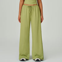 Elastic Waist Drawstring Wide-Leg Pants