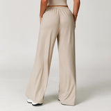 Elastic Waist Drawstring Wide-Leg Pants