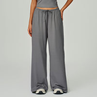 Elastic Waist Drawstring Wide-Leg Pants