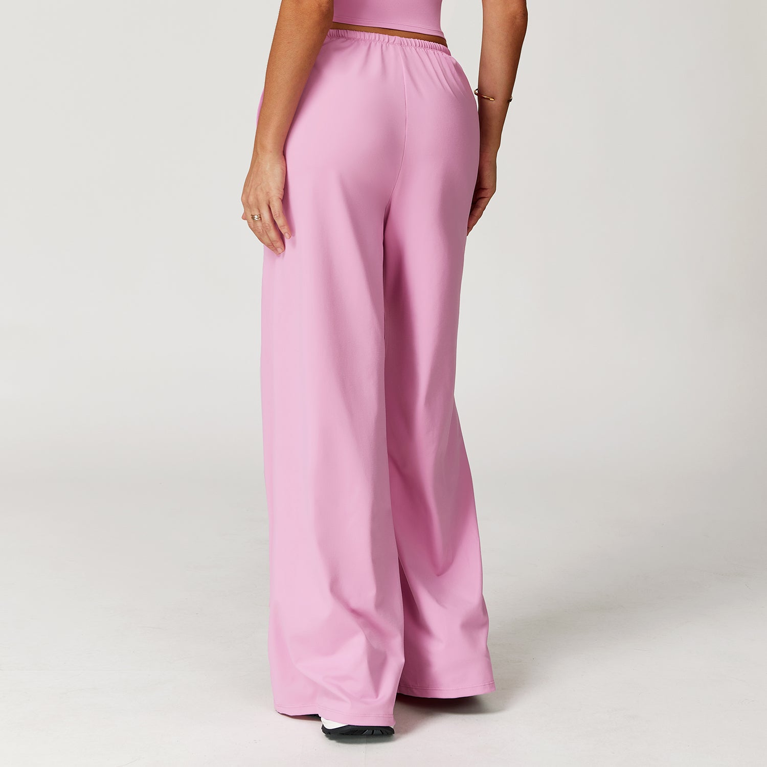 Elastic Waist Drawstring Wide-Leg Pants