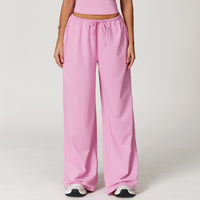 Elastic Waist Drawstring Wide-Leg Pants