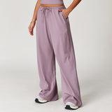 Elastic Waist Drawstring Wide-Leg Pants