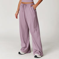 Elastic Waist Drawstring Wide-Leg Pants