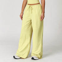 Elastic Waist Drawstring Wide-Leg Pants