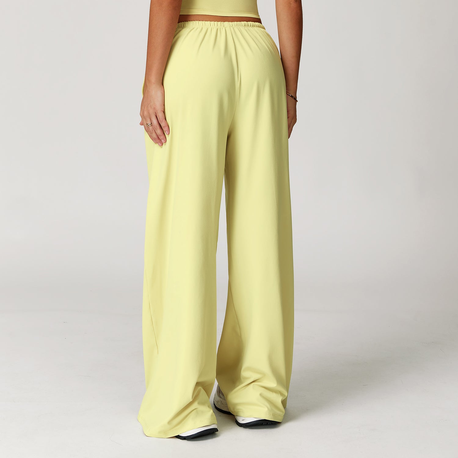 Elastic Waist Drawstring Wide-Leg Pants