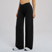 Cross V-Waist Straight-Leg Active Pants