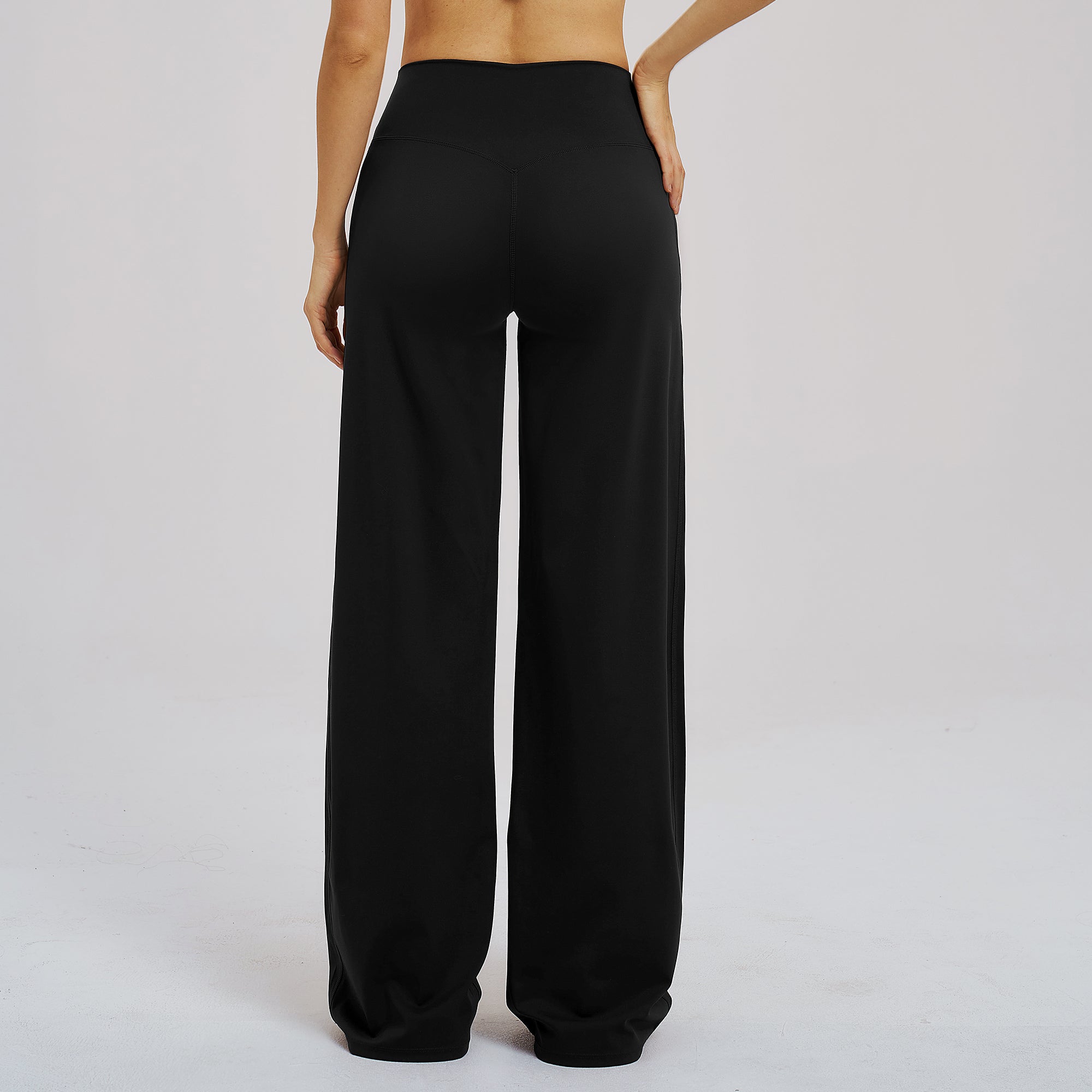 Cross V-Waist Straight-Leg Active Pants