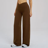 Cross V-Waist Straight-Leg Active Pants