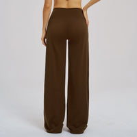Cross V-Waist Straight-Leg Active Pants