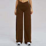 Cross V-Waist Straight-Leg Active Pants