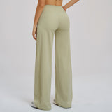 Cross V-Waist Straight-Leg Active Pants