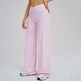 Cross V-Waist Straight-Leg Active Pants