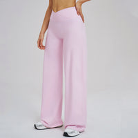 Cross V-Waist Straight-Leg Active Pants