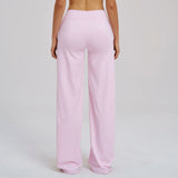 Cross V-Waist Straight-Leg Active Pants