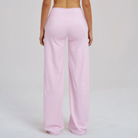 Cross V-Waist Straight-Leg Active Pants