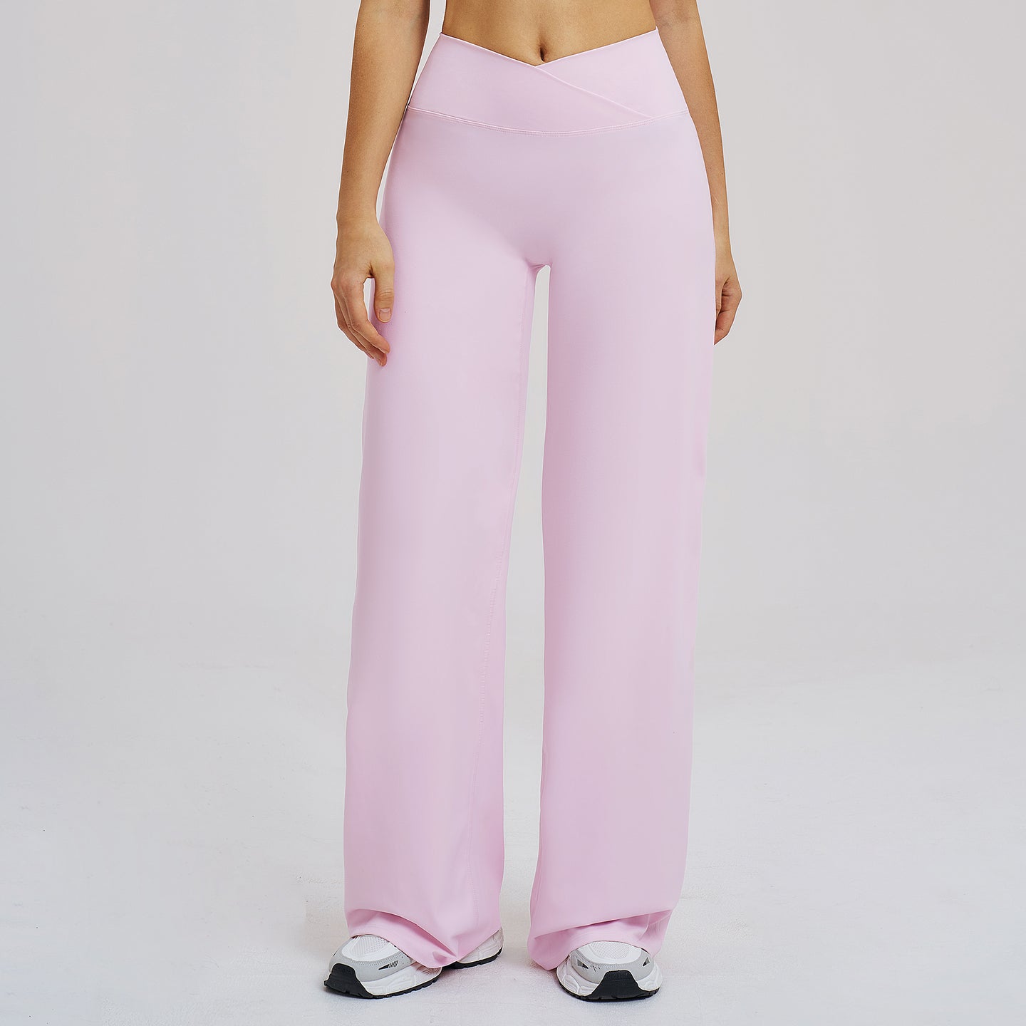Cross V-Waist Straight-Leg Active Pants