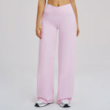 Cross V-Waist Straight-Leg Active Pants