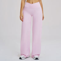 Cross V-Waist Straight-Leg Active Pants
