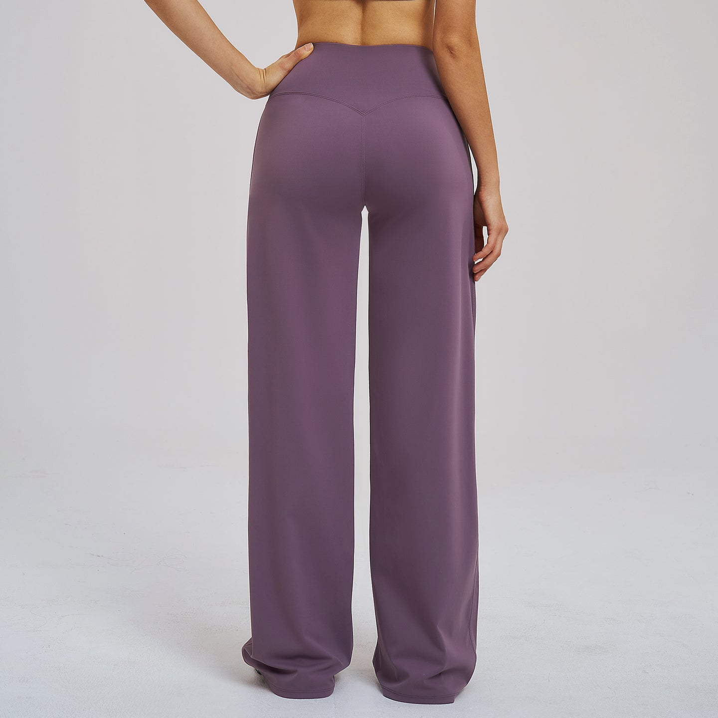 Cross V-Waist Straight-Leg Active Pants