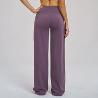 Cross V-Waist Straight-Leg Active Pants