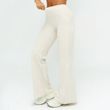 Contrast-Stitch Straight Leg Pants