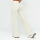 Contrast-Stitch Straight Leg Pants