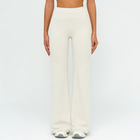 Contrast-Stitch Straight Leg Pants