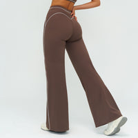 Contrast-Stitch Straight Leg Pants