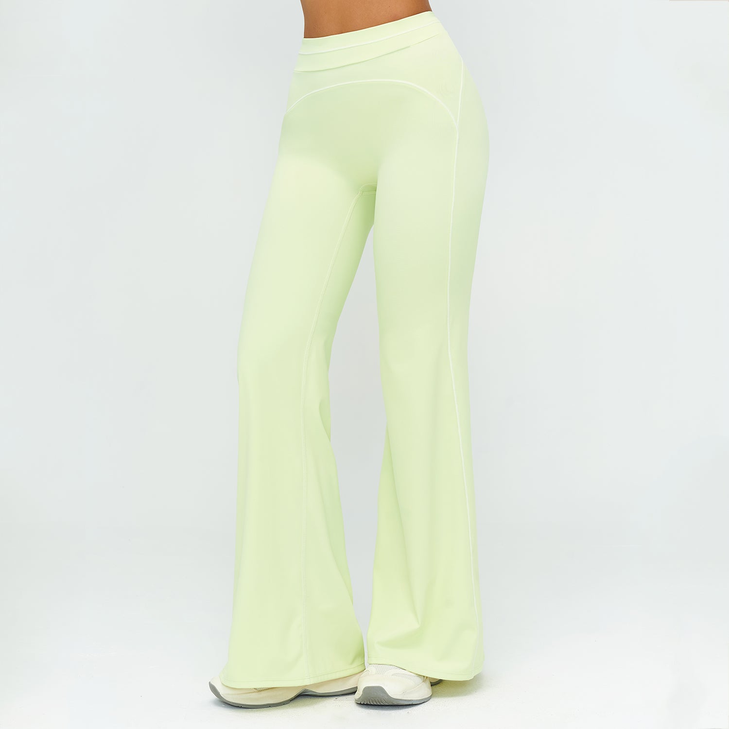 Contrast-Stitch Straight Leg Pants