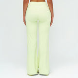 Contrast-Stitch Straight Leg Pants