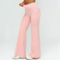 Contrast-Stitch Straight Leg Pants