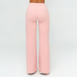Contrast-Stitch Straight Leg Pants
