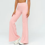 Contrast-Stitch Straight Leg Pants